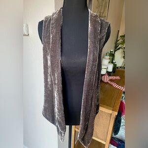 J.Jill crushed velvet browny/ grey vest - Size small Petite